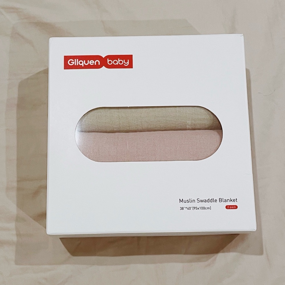 Gllquen baby muslin swaddle blanket 2-pack